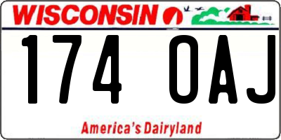 WI license plate 174OAJ