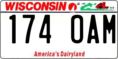 WI license plate 174OAM