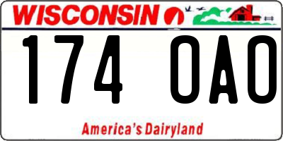 WI license plate 174OAO