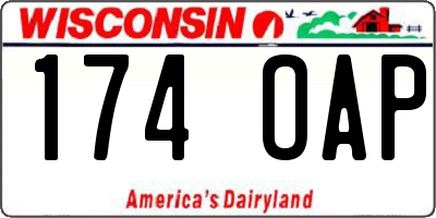 WI license plate 174OAP