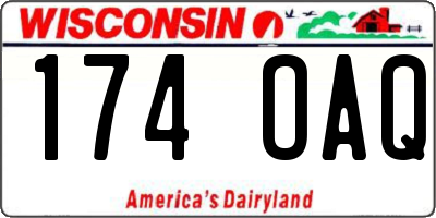 WI license plate 174OAQ