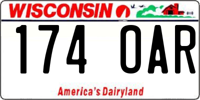 WI license plate 174OAR