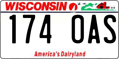 WI license plate 174OAS