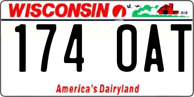 WI license plate 174OAT