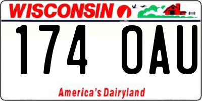 WI license plate 174OAU
