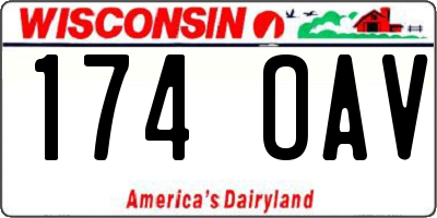 WI license plate 174OAV