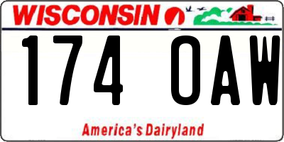 WI license plate 174OAW