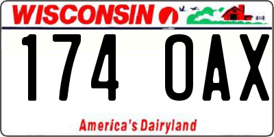 WI license plate 174OAX
