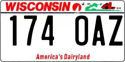 WI license plate 174OAZ