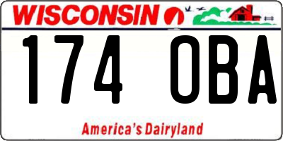 WI license plate 174OBA