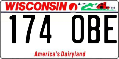 WI license plate 174OBE
