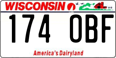 WI license plate 174OBF