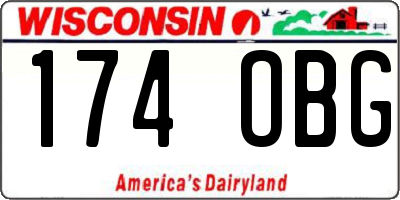 WI license plate 174OBG