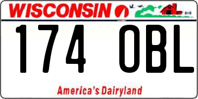 WI license plate 174OBL