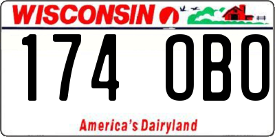 WI license plate 174OBO