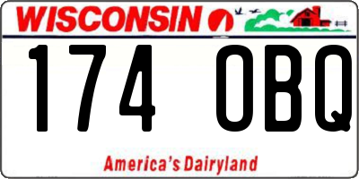 WI license plate 174OBQ