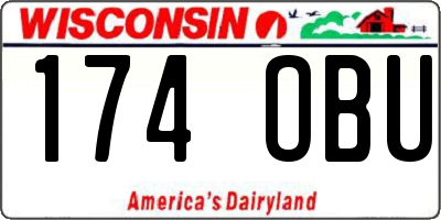 WI license plate 174OBU
