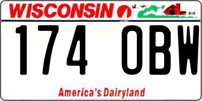 WI license plate 174OBW