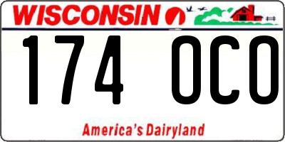 WI license plate 174OCO