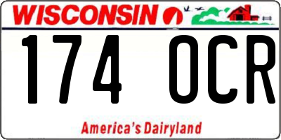 WI license plate 174OCR