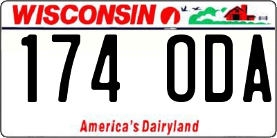 WI license plate 174ODA
