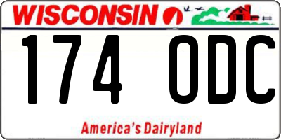 WI license plate 174ODC