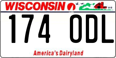 WI license plate 174ODL