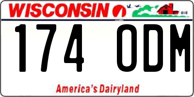 WI license plate 174ODM