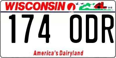 WI license plate 174ODR