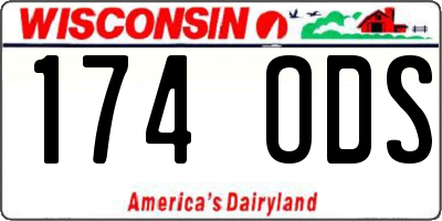 WI license plate 174ODS