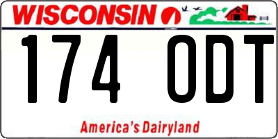 WI license plate 174ODT