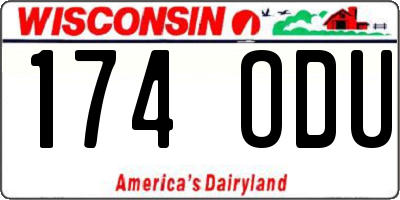 WI license plate 174ODU