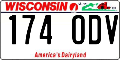 WI license plate 174ODV