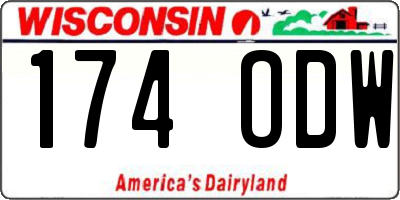 WI license plate 174ODW