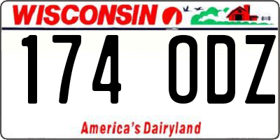 WI license plate 174ODZ