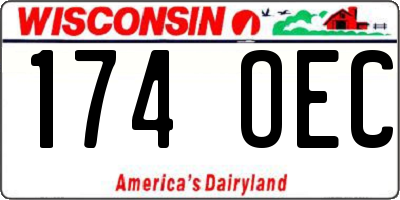 WI license plate 174OEC