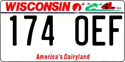 WI license plate 174OEF