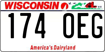 WI license plate 174OEG