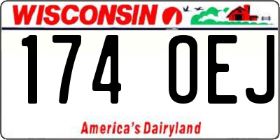WI license plate 174OEJ
