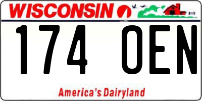 WI license plate 174OEN