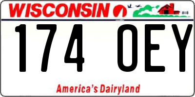 WI license plate 174OEY