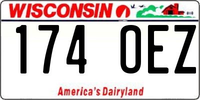WI license plate 174OEZ