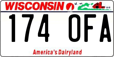 WI license plate 174OFA