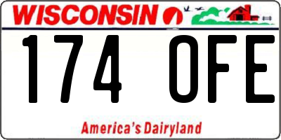 WI license plate 174OFE