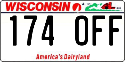 WI license plate 174OFF