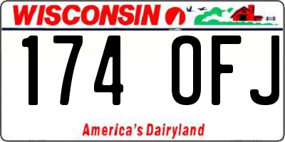 WI license plate 174OFJ