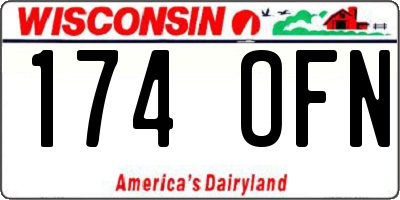 WI license plate 174OFN