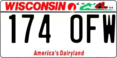 WI license plate 174OFW