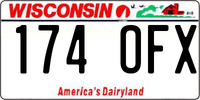WI license plate 174OFX