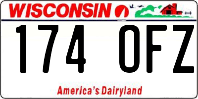WI license plate 174OFZ